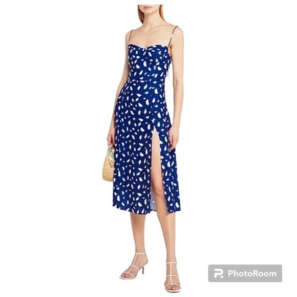 Nwt Few Moda Kourt Blue Leg Slit Midi Dress‎ size Medium - Picture 1 of 7